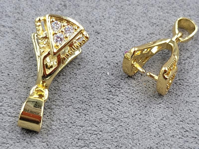 Тримач для бусини 10*21 мм колір лимонне золото (гіпоалергений сплав)