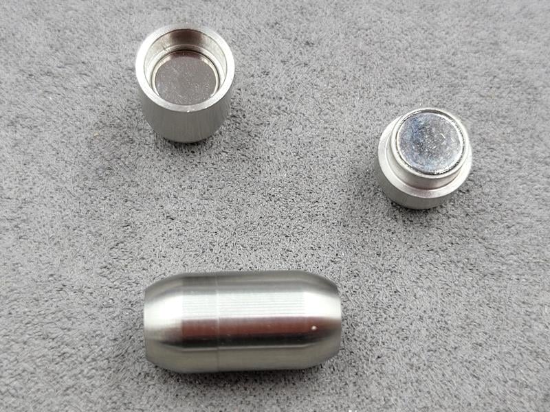 Замок магнитний 10*19 мм колір сталь (гіпоалергенний сплав)