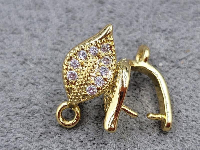 Тримач для бусини 6*13 мм колір лимонне золото (гіпоалергений сплав)