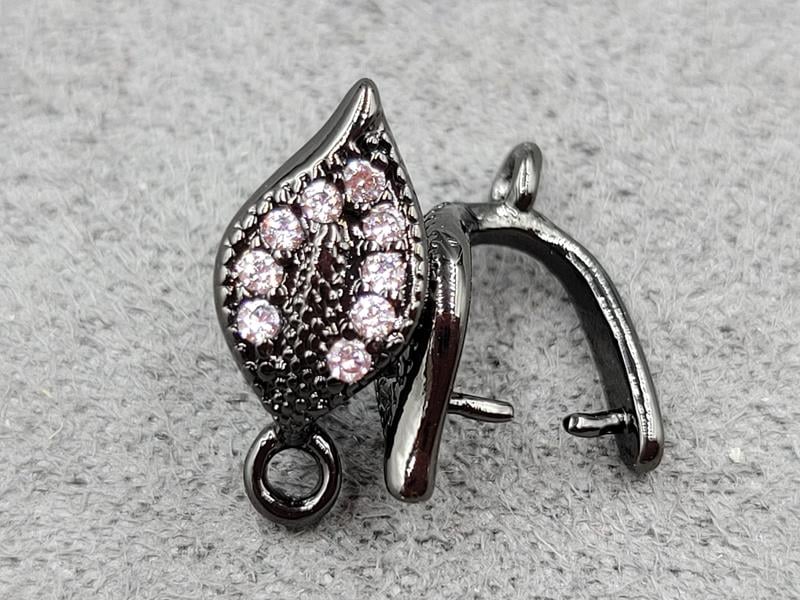 Тримач для бусини 6*13 мм колір чорний (гіпоалергений сплав)