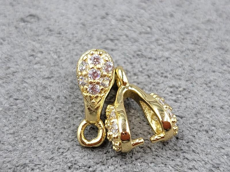 Тримач для бусини 4*10 мм колір лимонне золото (гіпоалергений сплав)