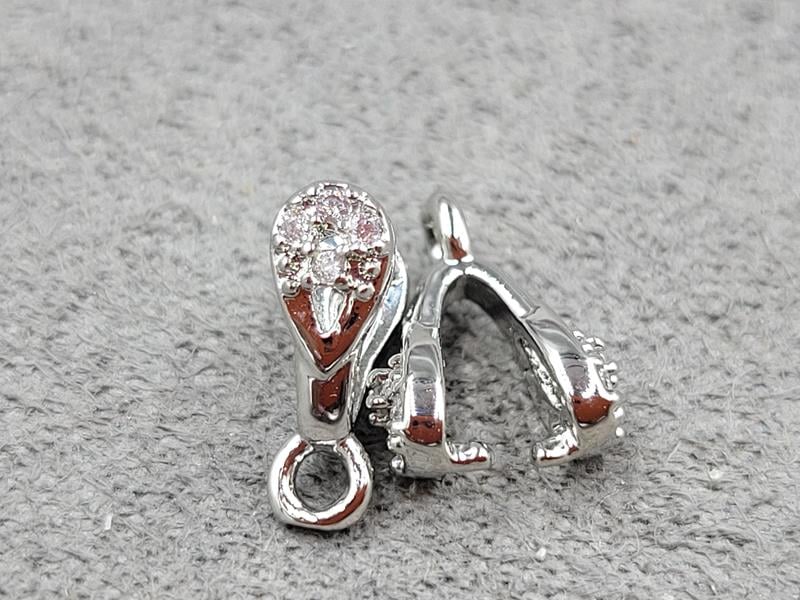 Тримач для бусини 3,6*10 мм колір сталь (гіпоалергений сплав)