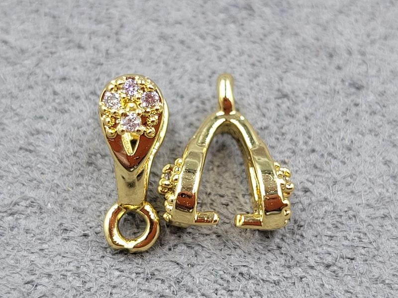 Тримач для бусини 3,6*10 мм колір лимонне золото (гіпоалергений сплав)