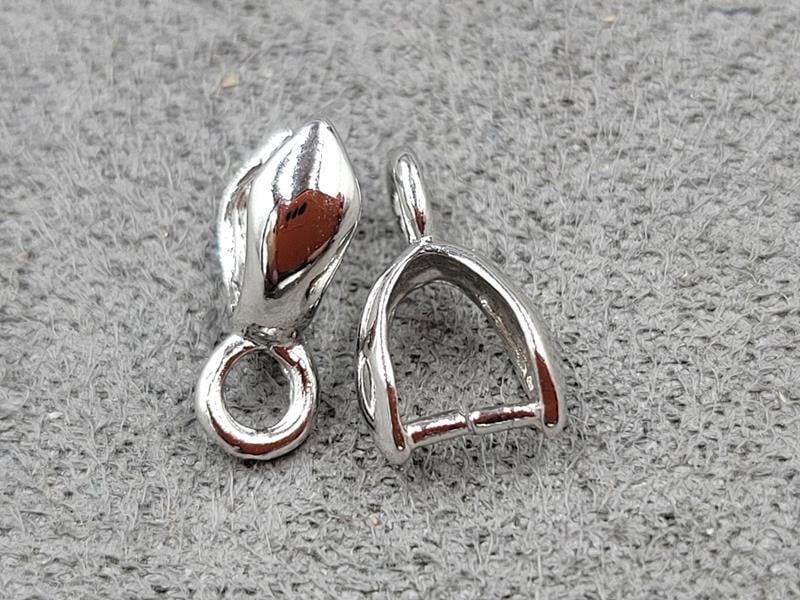 Тримач для бусини 3*10 мм колір сталь (гіпоалергений сплав)