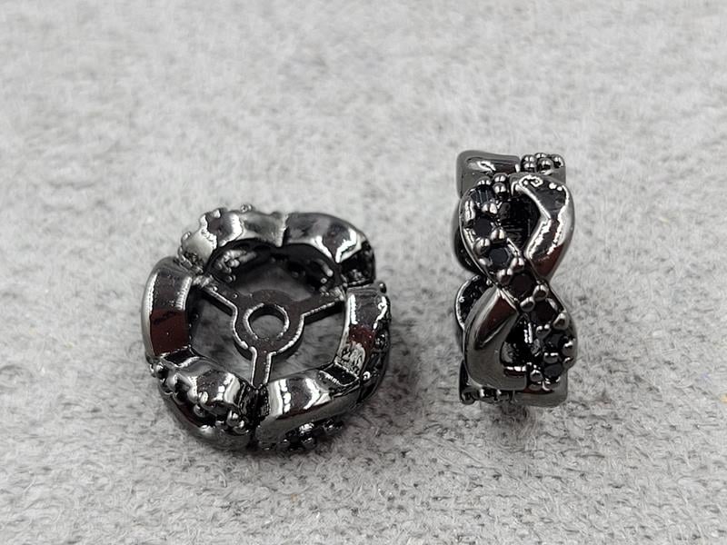 Рондель 4*10 мм колір чорний (гіпоалергений сплав)