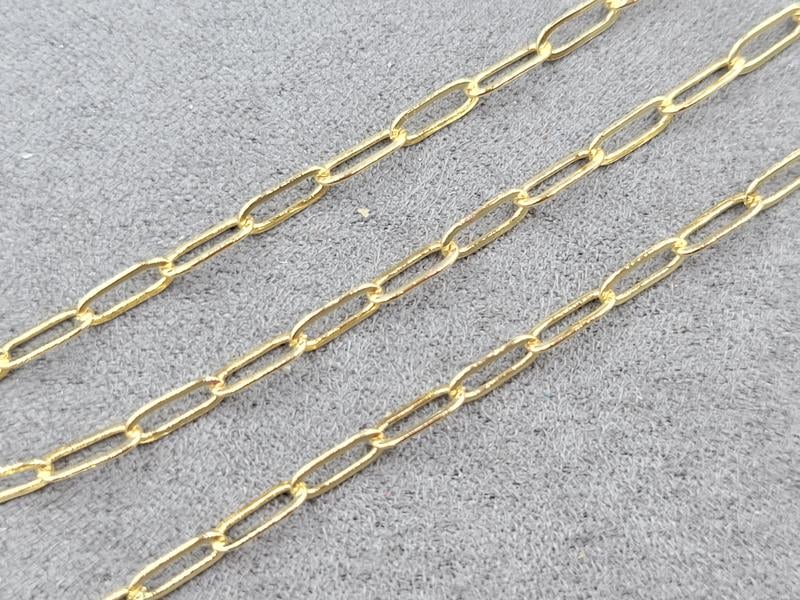 Ланцюг 2,8*7 мм 1 метр колір золото (гіпоалергений сплав)