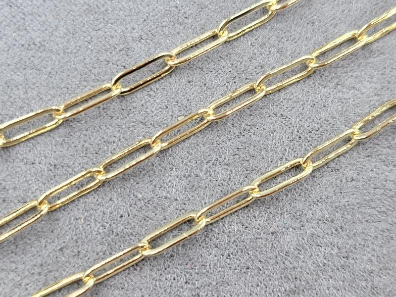 Ланцюг 3,2*9 мм 1 метр колір золото (гіпоалергений сплав)