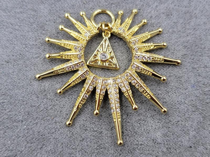 Підвіска 36 мм колір лимонне золото (гіпоалергений сплав)