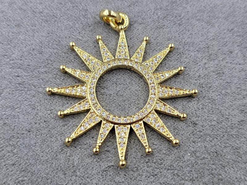 Підвіска 32 мм колір лимонне золото (гіпоалергений сплав)