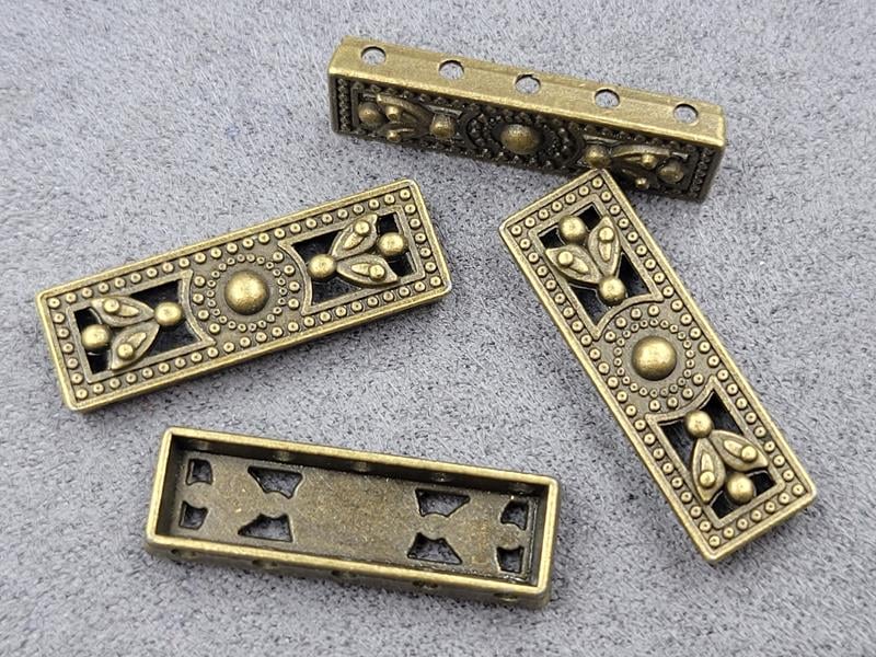 Бусина на 5 ліній 8*25 мм 15 шт колір бронза