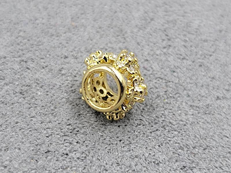 Бусина 6*8 мм колір лимонне золото (гіпоалергений сплав)