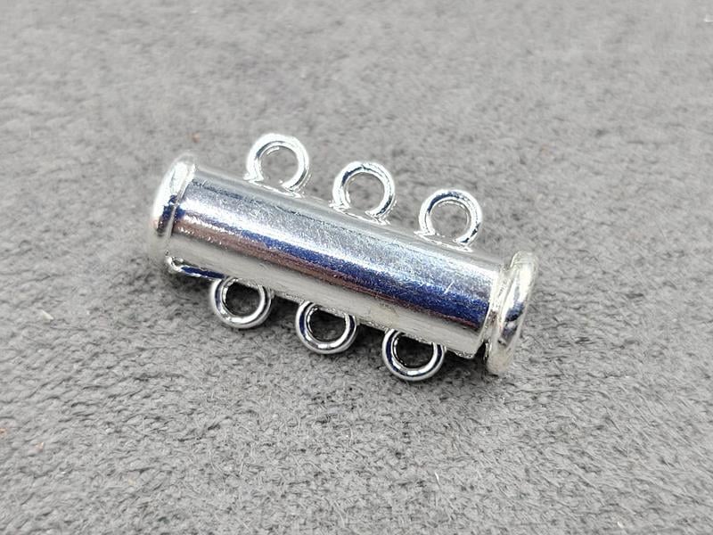 Замок магнітний 6*21 мм на 3 лінії колір срібло