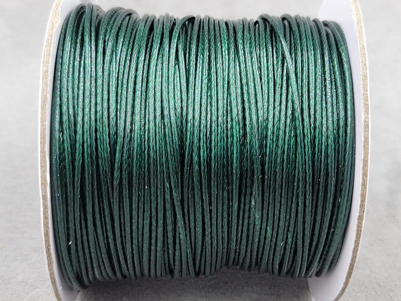 Шнур вощений 1 мм 100 ярдів темно зелений