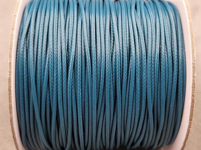 Шнур вощенный 1 мм 100 ярдов бирюзовый
