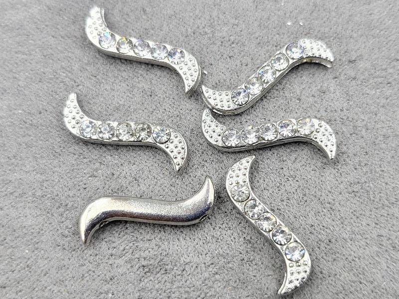 Бусина 3*19 мм на 2 лінії 20 шт колір сталь