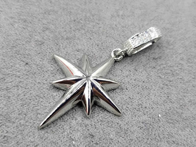 Підвіска *полярна зірка* 21*28 мм  колір сталь (гіпоалергений сплав)
