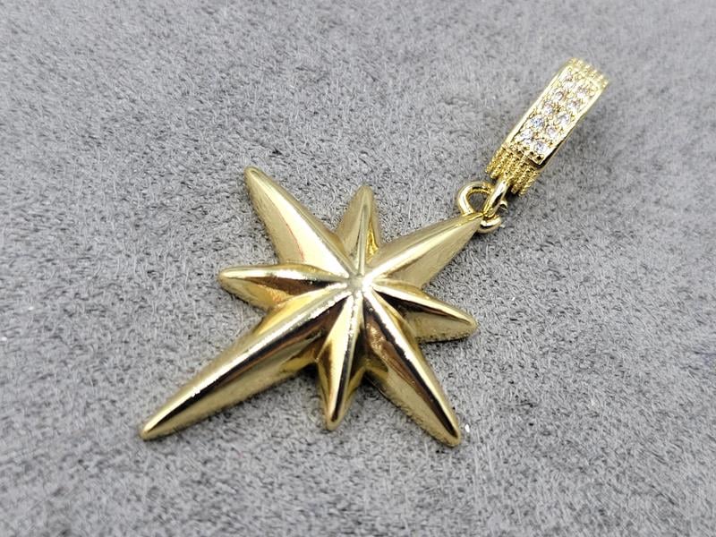 Підвіска *полярна зірка* 21*28 мм  колір лимонне золото (гіпоалергений сплав)