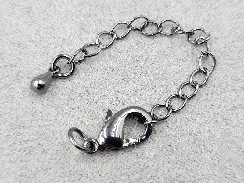 Замок 12 мм колір чорний з підвіскою крапля (гіпоалергенний сплав)