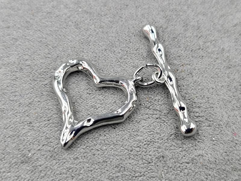 Замок тогл 20*21 мм колір сталь (гіпоалергений сплав)