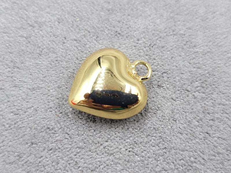 Підвіска серце 12 мм колір лимонне золото (гіпоалергений сплав)