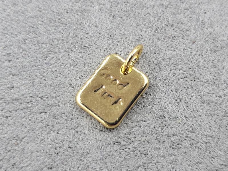 Підвіска *Good luck* 7*9 мм колір лимонне золото (гіпоалергений сплав)