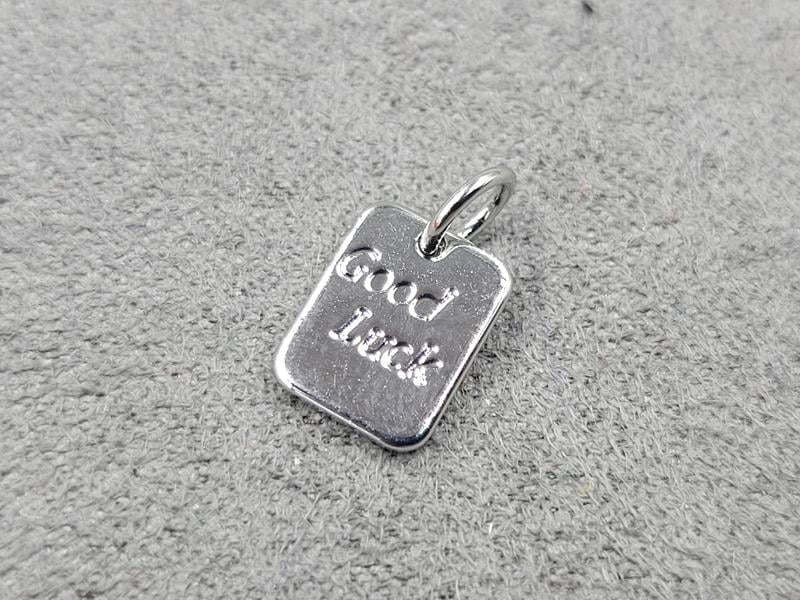 Підвіска *Good luck* 7*9 мм колір сталь (гіпоалергений сплав)