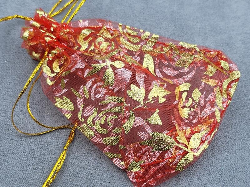 Мішечки з органзи 9*12 см 100 штук червоні