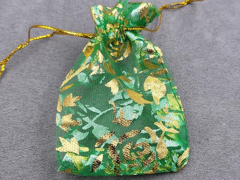 Мішечки з органзи 7*9 см 100 штук зелені