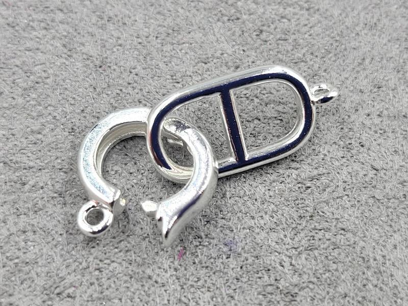 Замок 8*16 мм +10 мм колір срібло (гіпоалергенний сплав)