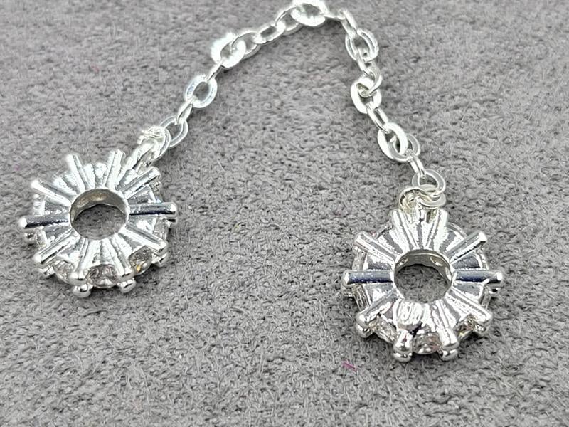 Ронделі 3*10 мм з ланцюжком 4 см колір срібло (гіпоалергений сплав)