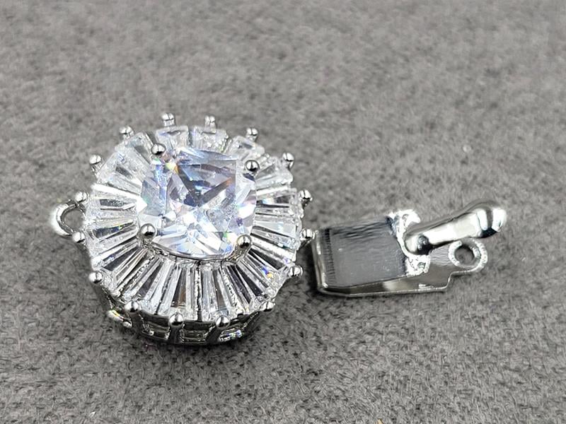 Замок 15 мм колір сталь (гіпоалергенний сплав)