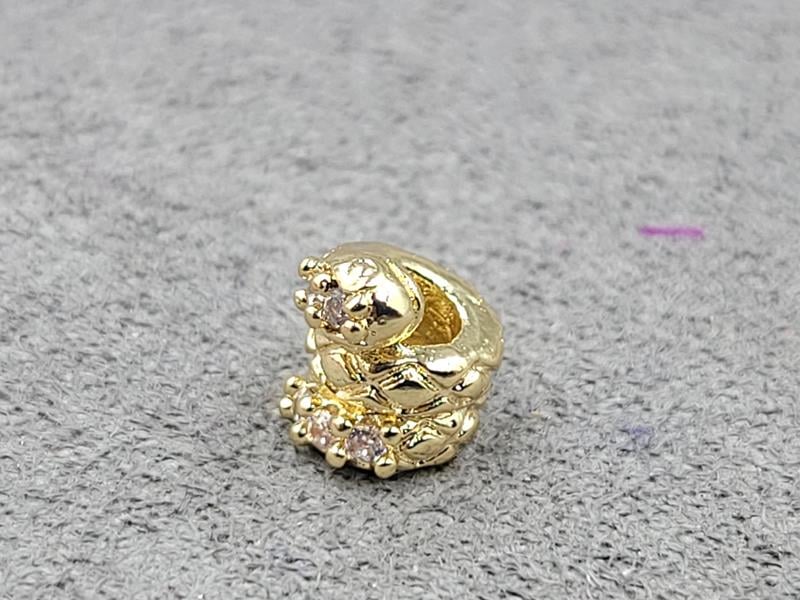 Бусина 5,7*6,7 мм отв 3 мм колір лимонне золото (гіпоалергений сплав)