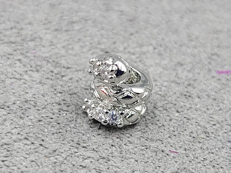 Бусина 5,7*6,7 мм отв 3 мм колір сталь (гіпоалергений сплав)