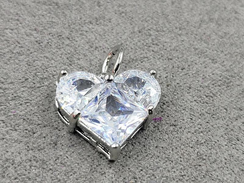 Підвіска серце 14 мм колір сталь (гіпоалергений сплав)