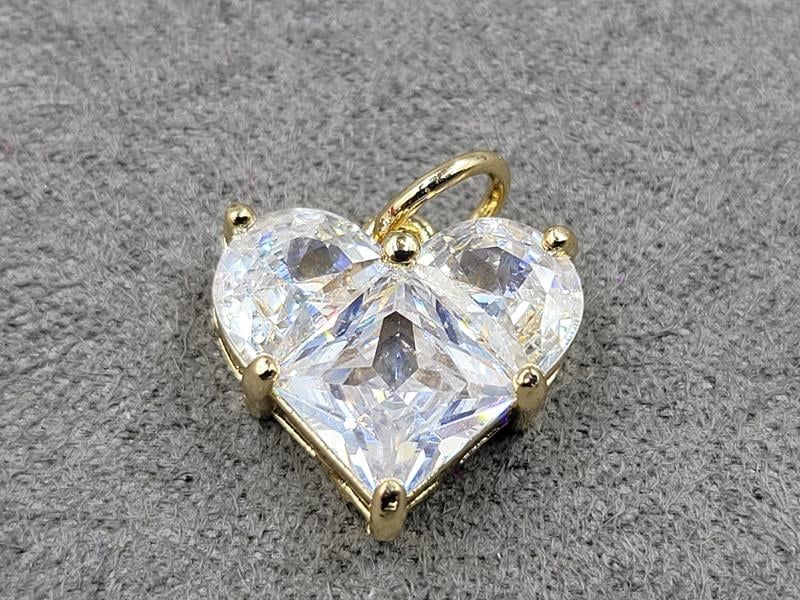 Підвіска серце 14 мм колір лимонне золото (гіпоалергений сплав)