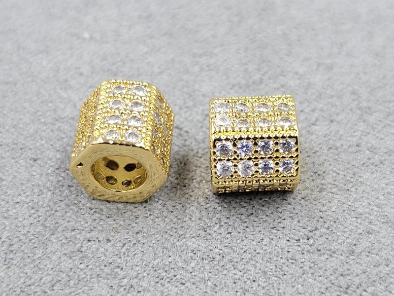 Бусина 8*7,6 мм колір лимонне золото (гіпоалергений сплав)