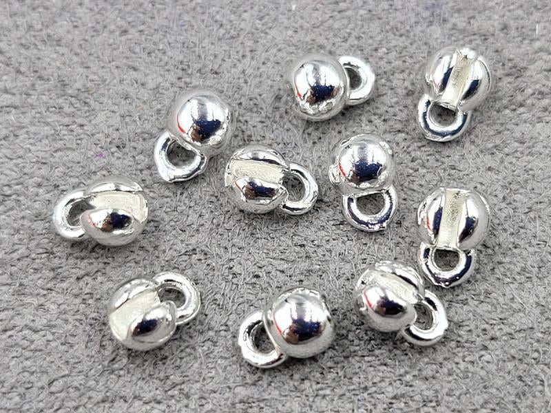 Крімпи з колєчком 3*5 мм 10 штук колір срібло (гіпоалергений сплав)