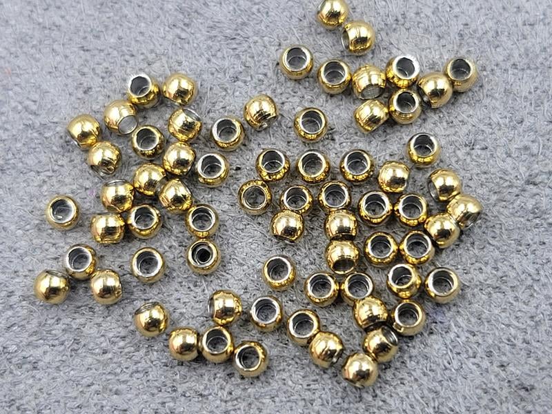 Бусини куля 2 мм 100 шт колір лимонне золото нержавіюча сталь