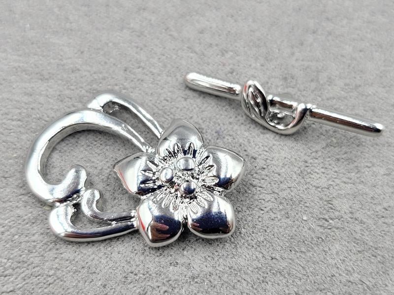 Замок тогл 21*29 мм колір сталь (гіпоалергений сплав)