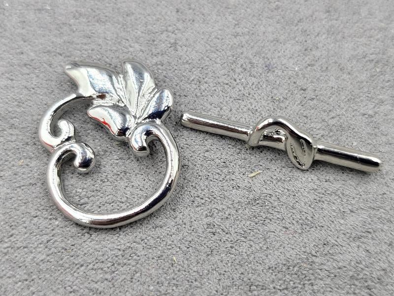 Замок тогл 19*24 мм колір сталь (гіпоалергений сплав)