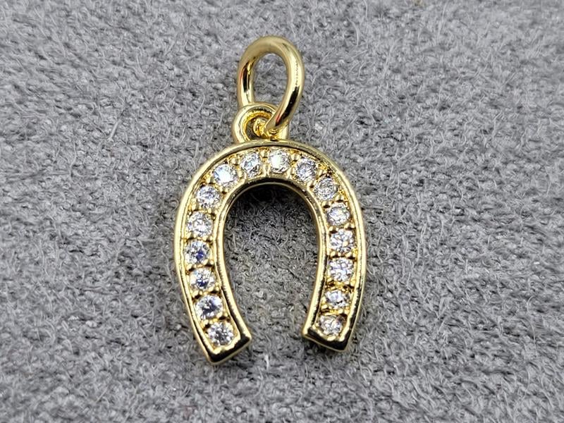 Підвіска *підкова* 9*13 мм колір лимонне золото (гіпоалергений сплав)