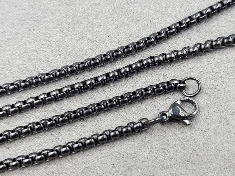 Ланцюг 3 мм довжина 60 см чорний нержавеющая сталь