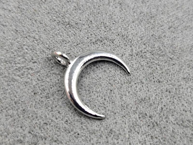 Підвіска *лунніца* 12*12,5 мм колір сталь (гіпоалергений сплав)