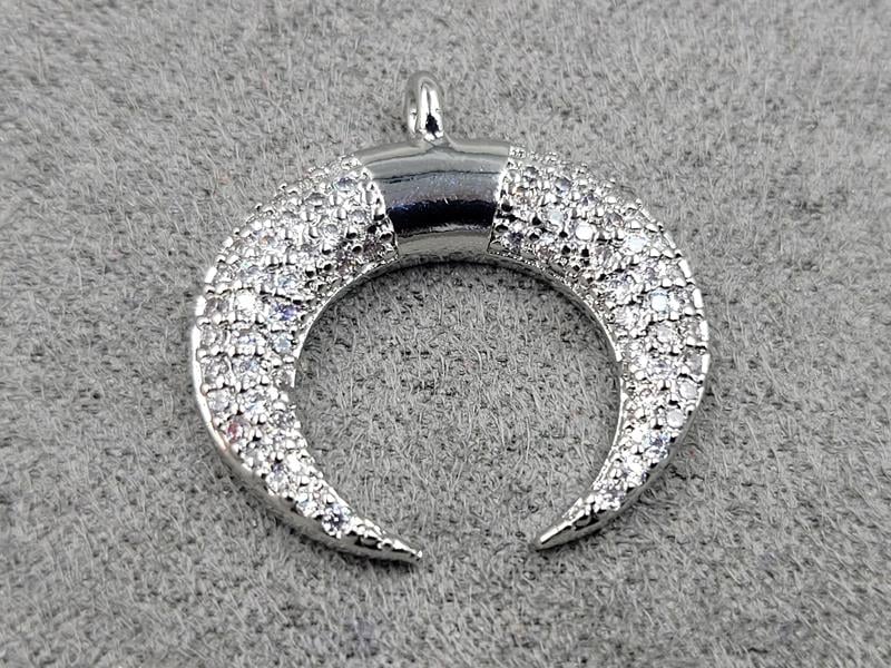 Підвіска *лунніца* 20 мм колір сталь (гіпоалергений сплав)