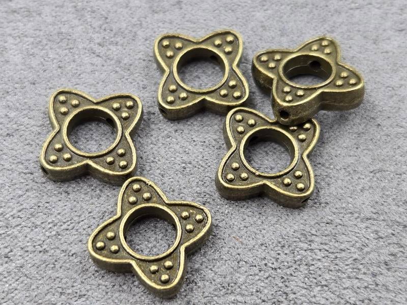 Бусина 10 мм 15 шт колір бронза