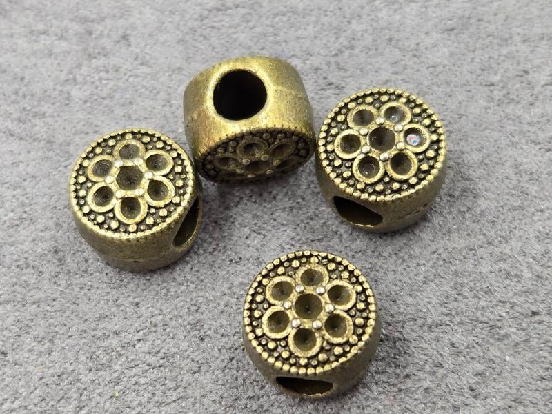 Бусина 11*8,8 мм отв. 4,3 мм 8 шт колір бронза