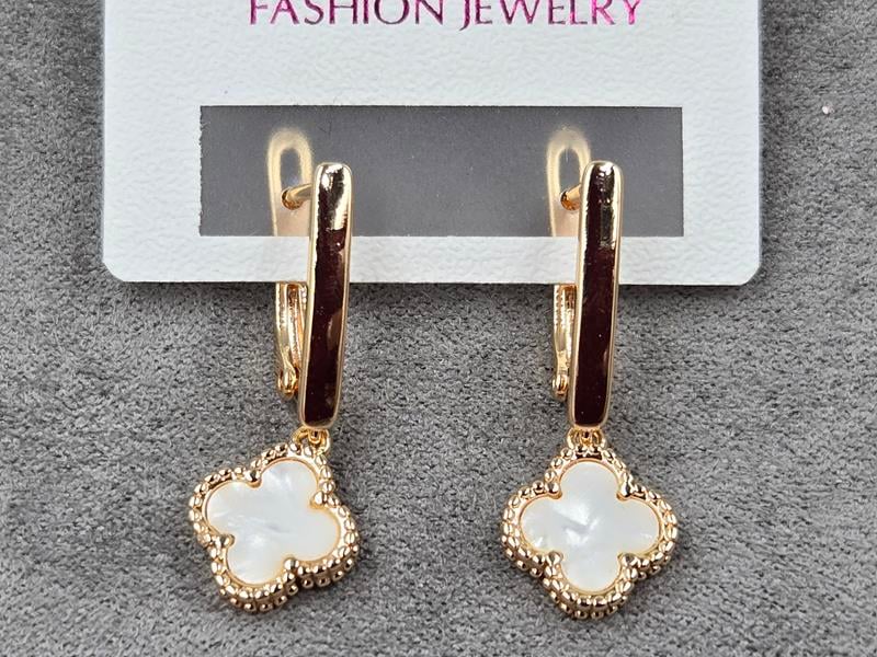 Сережки 11*31 мм колір золото 18к ( гіпоалергений сплав)