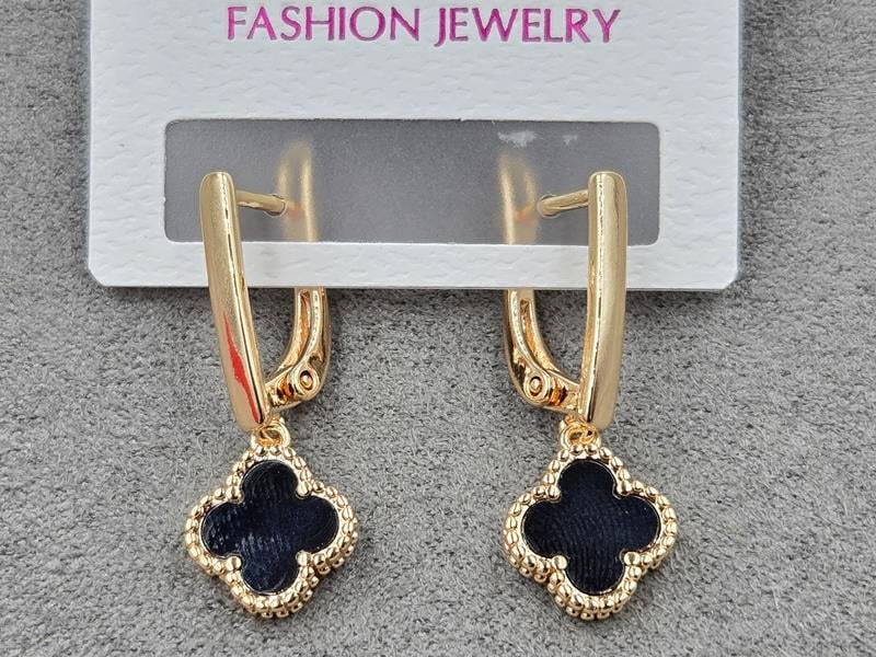 Сережки 11*31 мм колір золото 18к ( гіпоалергений сплав)