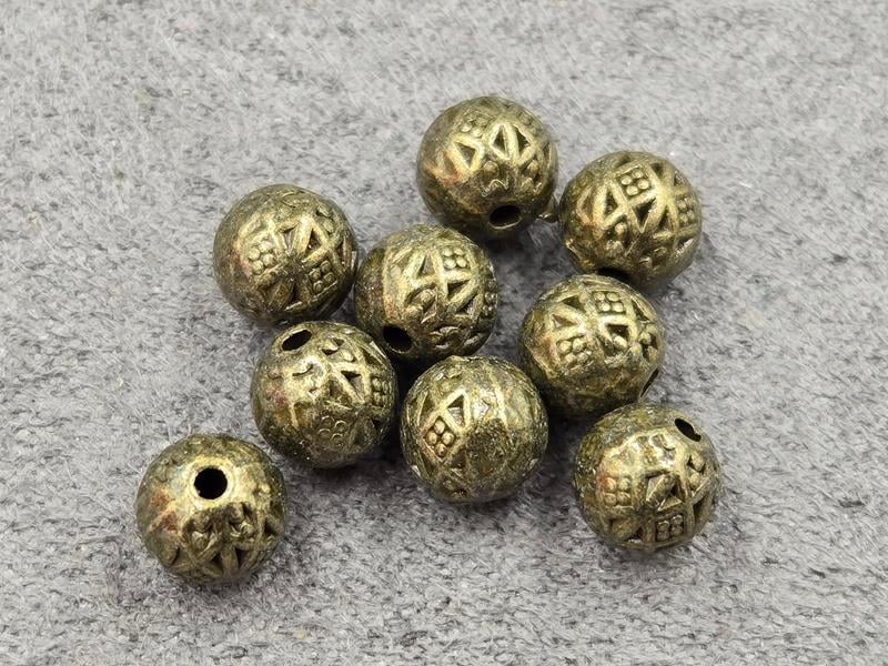 Бусини куля 6 мм 35 штук колір бронза