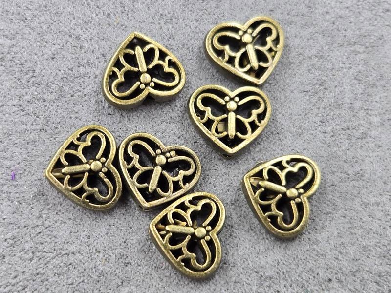 Бусина 10*12 мм 22 шт колір бронза